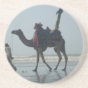 Tribal Camel Ride: Morning Tide Sands & Zee Zandsteen Onderzetter