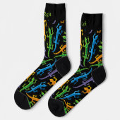 Tribal Colorful Lizards Patroonvergrendelingen Sokken (Links)