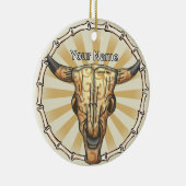 Tribal Cow Skull Keramisch Ornament (Rechts)