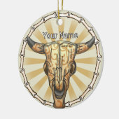 Tribal Cow Skull Keramisch Ornament (Links)