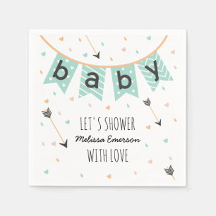 Tribal Custom Baby shower Napkins Neutrale mint Servet