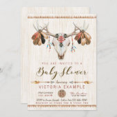 Tribal Deer Crâne bébé douche Invitations (Devant / Derrière)
