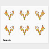 Tribal Deer (vuur) stickers (Vel)