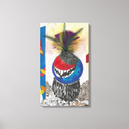 "Tribal Design Blue" Fine Art Canvas Print