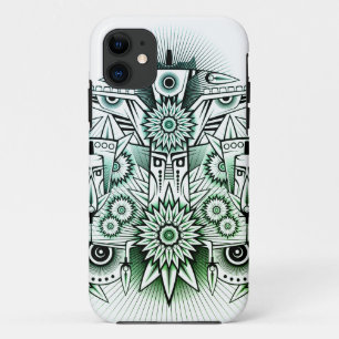 Tribal Design Groene Tint iPhone 11 Hoesje