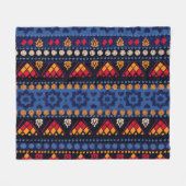 Tribal Design: Multifunctioneel naadloos patroon. Fleece Deken (Voorkant (Horizontaal))