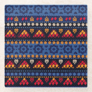 Tribal Design: Multifunctioneel naadloos patroon. Glazen Onderzetter