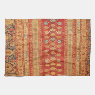 Tribal Diamonds Pattern Red Theedoek