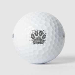 Tribal Dog Pw Druk op vervormde achtergrond Golfballen