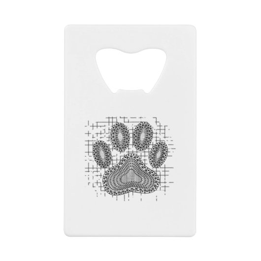 Tribal Dog Pw Druk op vervormde achtergrond Kredietkaart Flessenopener (Voorkant)