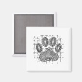 Tribal Dog Pw Druk op vervormde achtergrond Magneet (Voorkant / Achterkant)