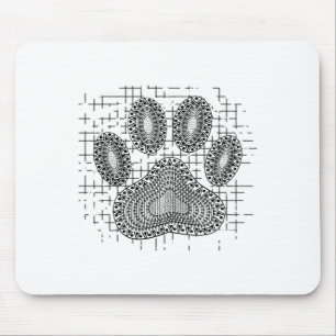 Tribal Dog Pw Druk op vervormde achtergrond Muismat