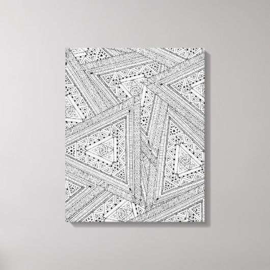 Tribal Doodle 2 Canvas Afdruk (Voorkant)