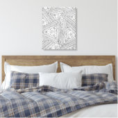 Tribal Doodle 2 Canvas Afdruk (Insitu (Slaapkamer))