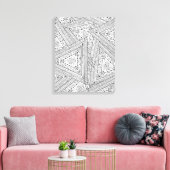 Tribal Doodle 2 Canvas Afdruk (Insitu (Woonkamer))