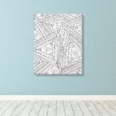 Tribal Doodle 2 Canvas Afdruk (Insitu (Houten vloer))