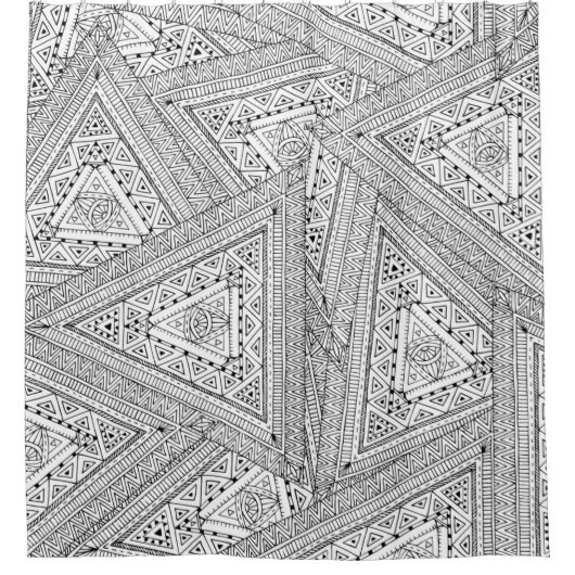 Tribal Doodle 2 Douchegordijn (Voorkant)