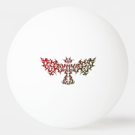 Tribal Dragon Bird Tattoo Red Pingpongballen (Voorkant)