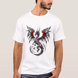 Tribal Dragon Fire T-Shirt – Bold Mythical Design