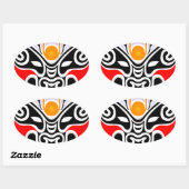 Tribal Dragon Mask Ovale Sticker (Vel)