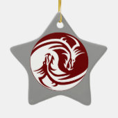 Tribal Dragons Yin Yang () Keramisch Ornament (Achterkant)