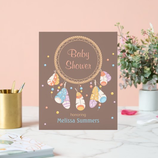 Tribal Dreamcatcher Boho Baby shower Brown (Mariage)