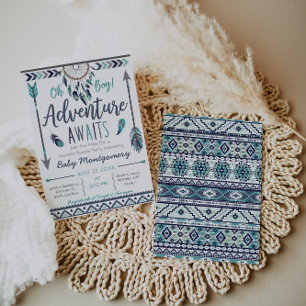 Tribal Dreamcatcher Boy Baby Shower Invitation