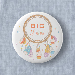 Tribal Drocatcher Boho Big Sister Ronde Button 5,7 Cm