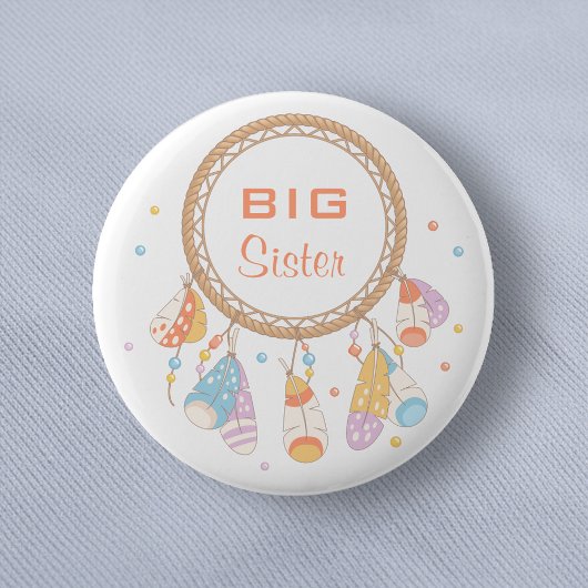 Tribal Drocatcher Boho Big Sister Ronde Button 5,7 Cm
