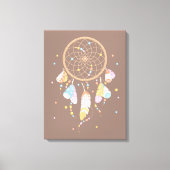 Tribal Drocatcher Boho Brown Canvas Afdruk (Voorkant)