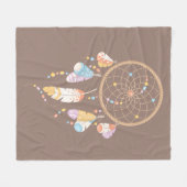 Tribal Drocatcher Boho Brown Fleece Deken (Voorkant (Horizontaal))