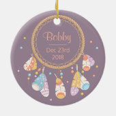 Tribal Drocatcher Boho New Baby Keepomwille Keramisch Ornament (Achterkant)