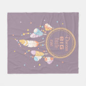 Tribal Drocatcher Boho Paars Quote Fleece Deken (Voorkant (Horizontaal))