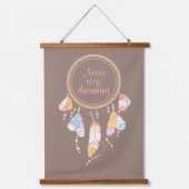 Tribal Drocatcher Boho Quote Brown Hangend Wandkleed (Voorkant)