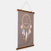Tribal Drocatcher Boho Quote Brown Hangend Wandkleed (Gebogen)