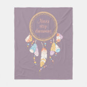 Tribal Drocatcher Boho Quote Paars Fleece Deken (Voorkant)