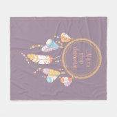 Tribal Drocatcher Boho Quote Paars Fleece Deken (Voorkant (Horizontaal))