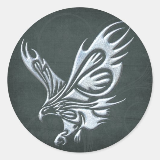 Tribal Eagle Ronde Sticker (Voorkant)