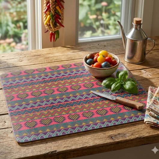 Tribal Edge Glas Snijplank – Boho Bold