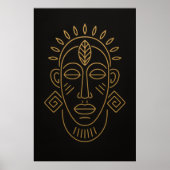 Tribal Essence | African Face Motif Art Print (Voorkant)
