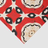 Tribal Etnische Boho Chic Geometric Red Black Beig Tissuepapier (Detail)