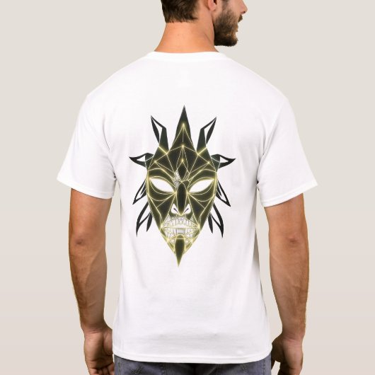 Tribal Face Art - Geometrisch draadframe ontwerp T-shirt (Achterkant)