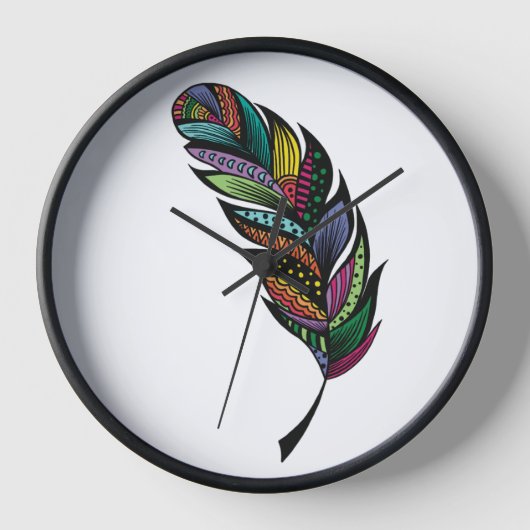 Tribal Feather Wall Clock (Voorkant)