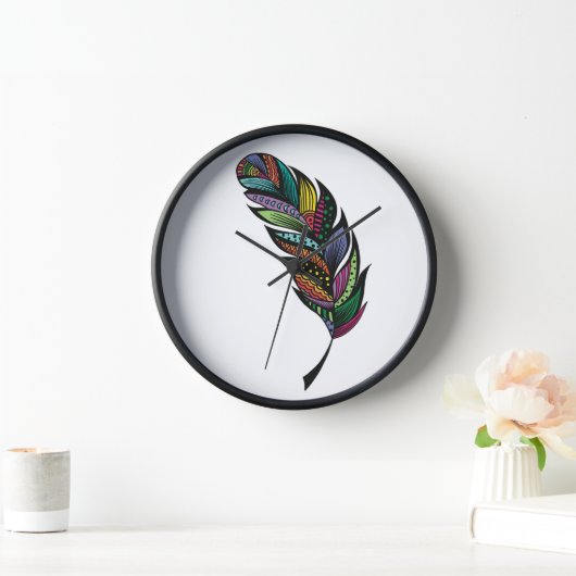 Tribal Feather Wall Clock (Huis)