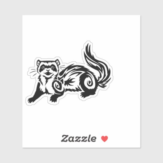 Tribal Ferret Tattoo Design Sticker (Vel)