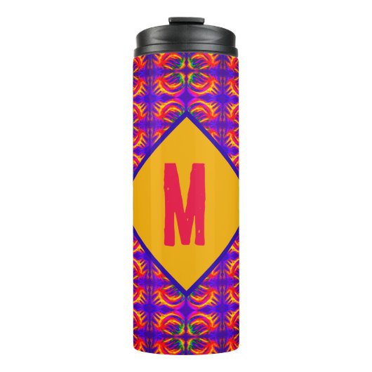 Tribal Fiery met je monogram Thermosbeker (Voorkant)