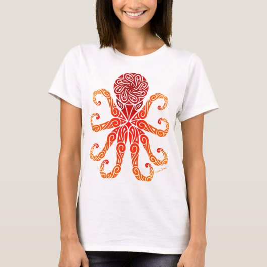 Tribal Fire Octopus T-shirt (Voorkant)