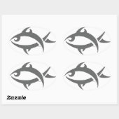 Tribal Fish Ovale Sticker (Vel)
