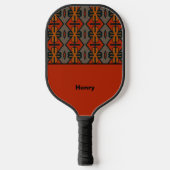 Tribal Flair Oranje Pattern Pickleball Paddle (Voorkant)