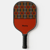 Tribal Flair Oranje Pattern Pickleball Paddle (Achterkant)